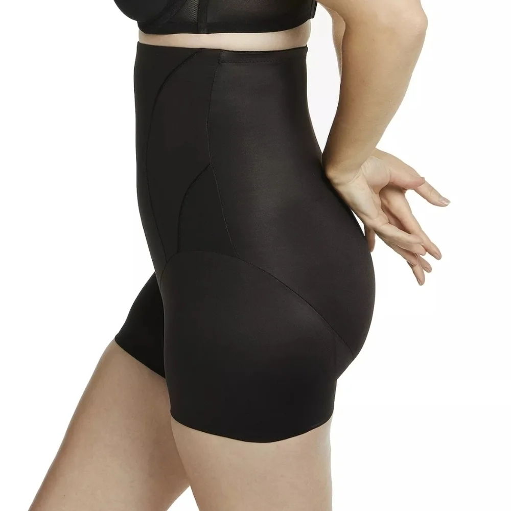 Naomi & Nicole Shapewear Women's Inside Magic High Waist Boy Short, Black Medium